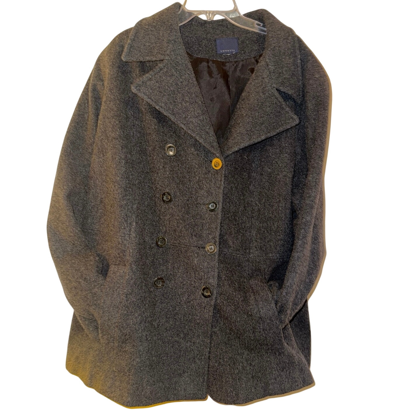 Venezia Dark Gray Wool Peacoat Like New With Cut Tag Size 3x